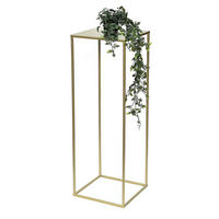 BLUMENHOCKER 82 cm Metall Gold Eckig 96406 L - Goldfarben, Metall (30/82/30cm) - DanDiBo
