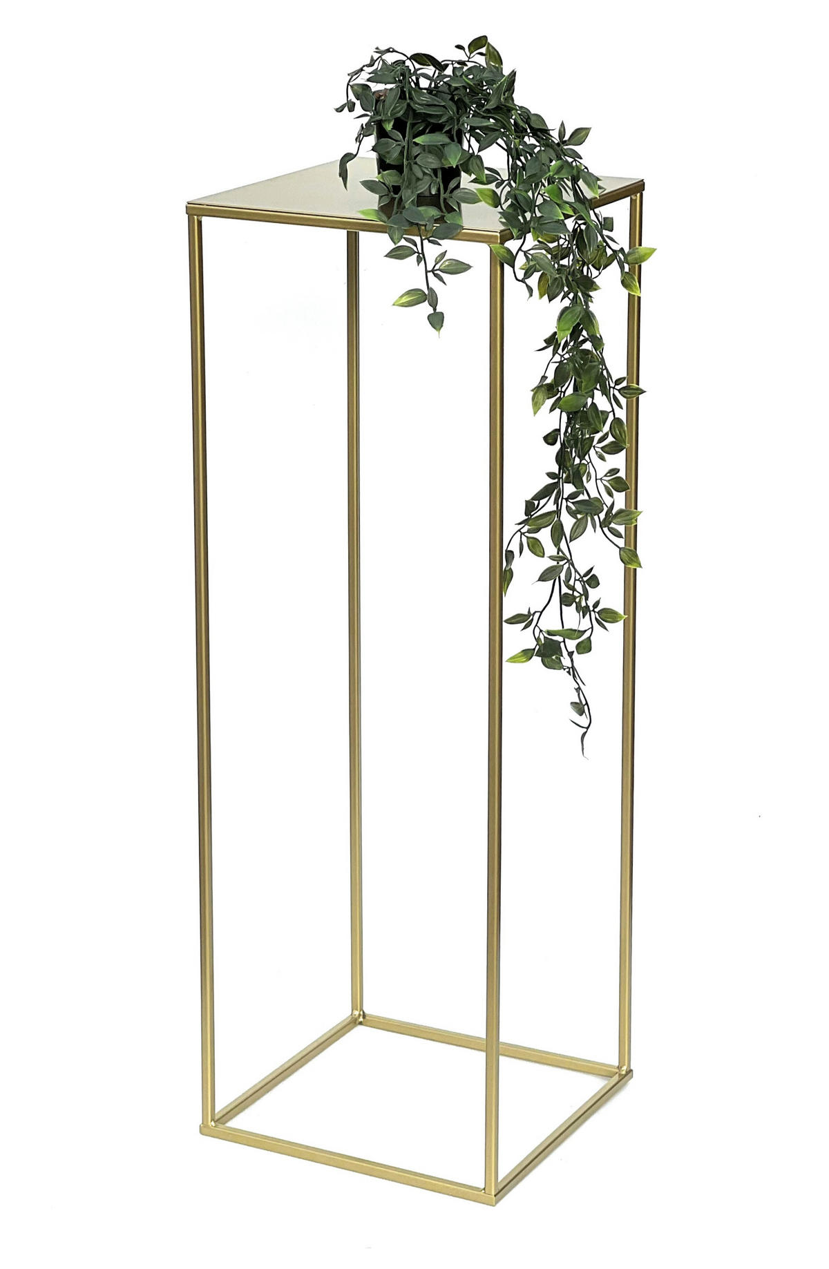 BLUMENHOCKER 82 cm Metall Gold Eckig 96406 L - Goldfarben, Metall (30/82/30cm) - DanDiBo