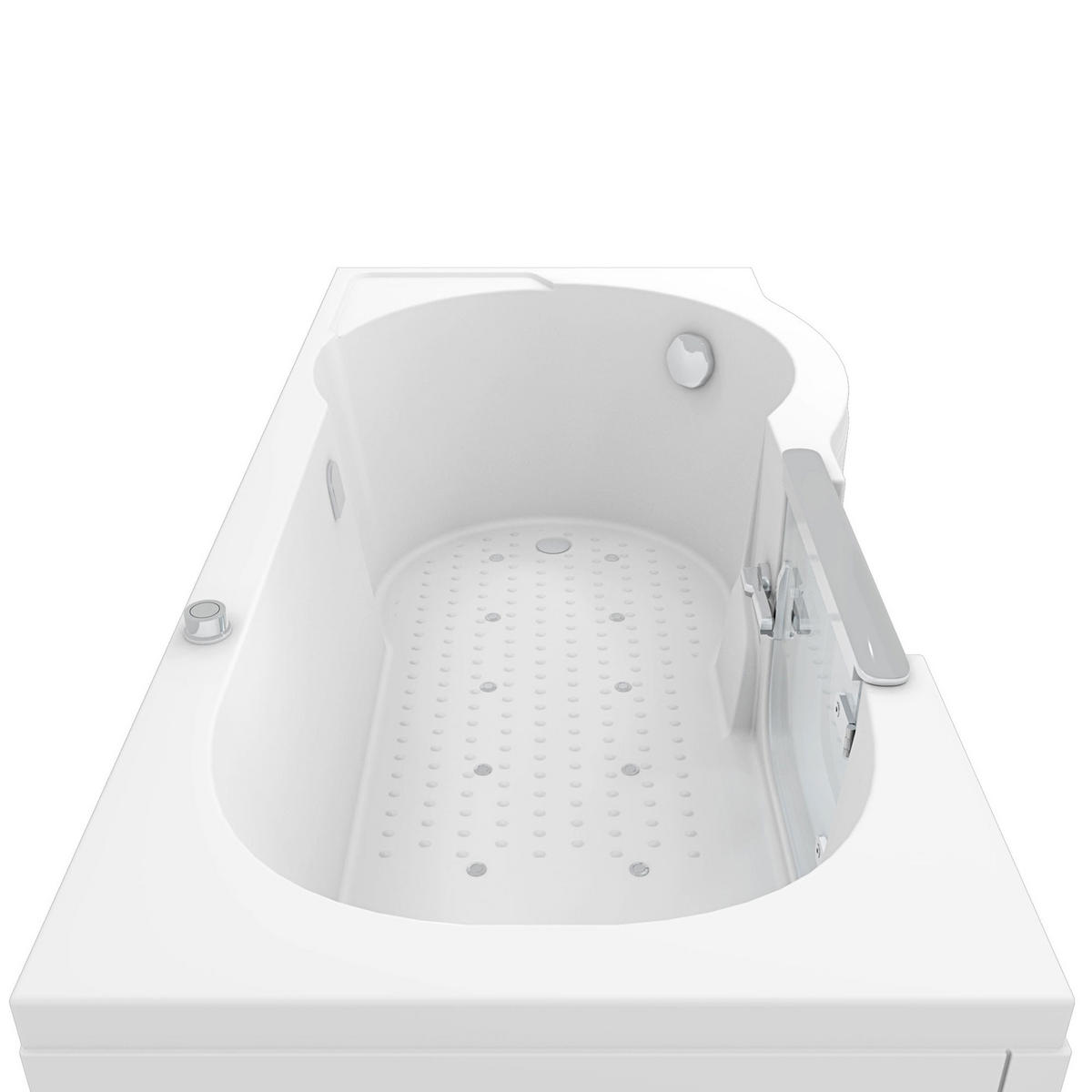 SENIOREN Wanne Sitzwanne mit Tür S12-AIR-L 170x85cm - Weiß, Glas/Kunststoff (85/60/170cm) - AcquaVapore by Sandra Jentho