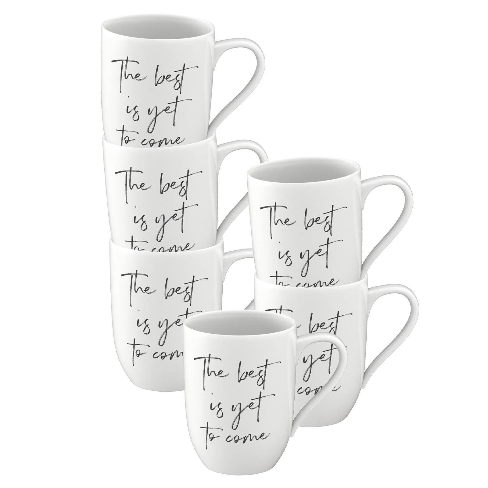 BECHER MIT HENKEL 'THE BEST IS YET TO COME' Statement weiß 290 ml 6er Set - Weiß, Keramik (0.29L) - Villeroy & Boch