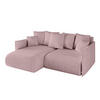 ECKSOFA mit Schlaffunktion und Bettkasten ONESK-L 208x165x40 Rosa Cord - Rosa, Holzwerkstoff/Kunststoff (208/165cm) - ALTDECOR