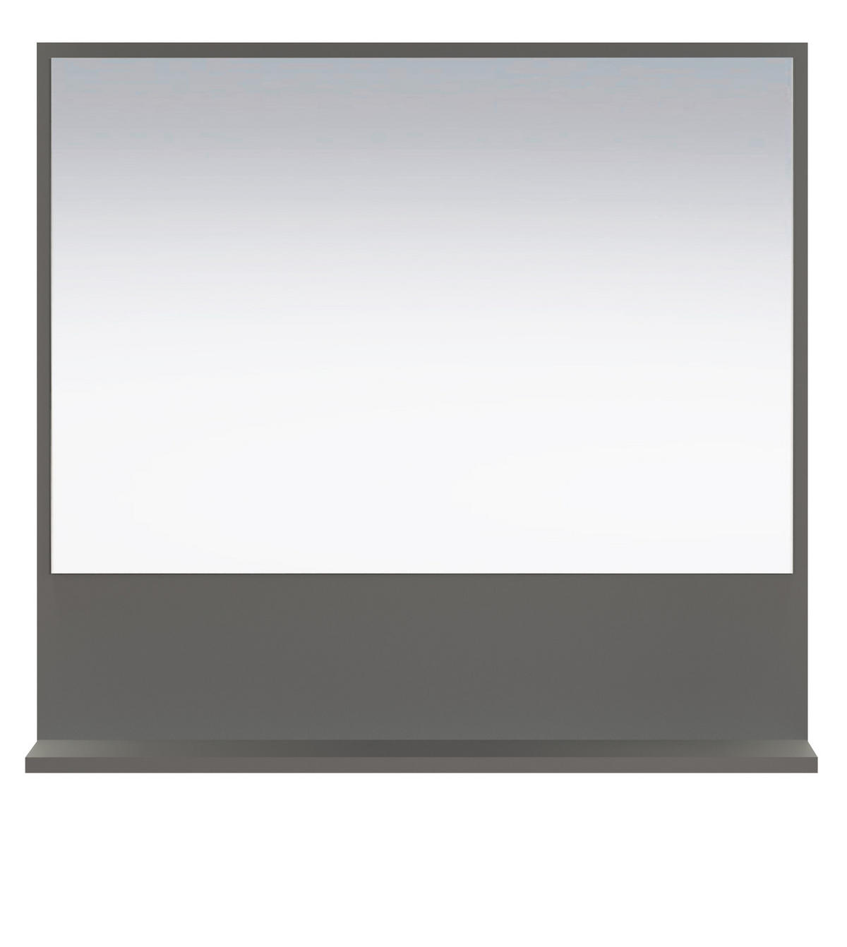 BADSPIEGEL grau 80 cm, Badezimmer Spiegel mit Ablage - Grau, Glas/Holzwerkstoff (80/74/14cm) - Top.Furn