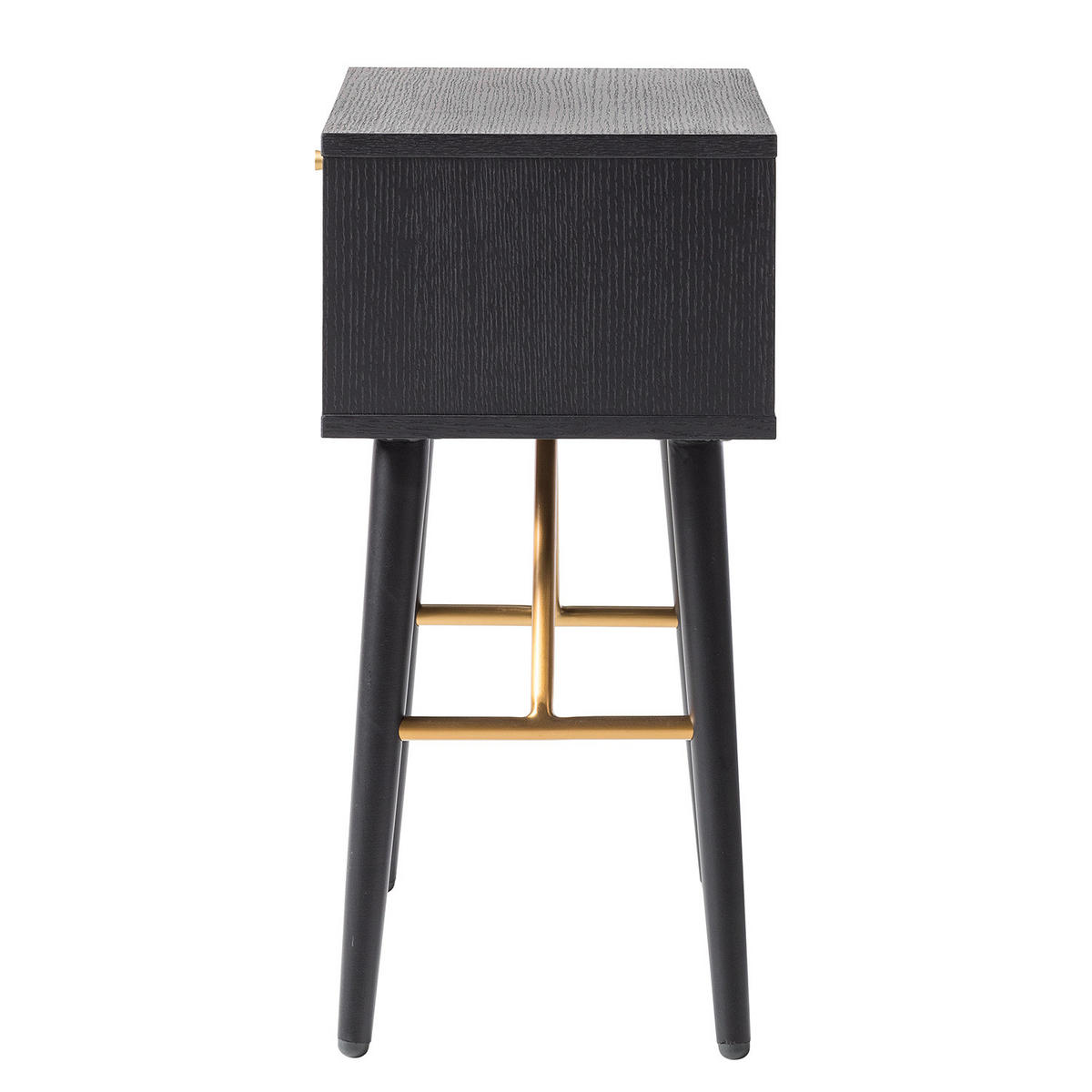 NACHTTISCH - Schwarz / Eiche, 40/60/30 cm - Schwarz, Holzwerkstoff (40/60/30cm) - home24