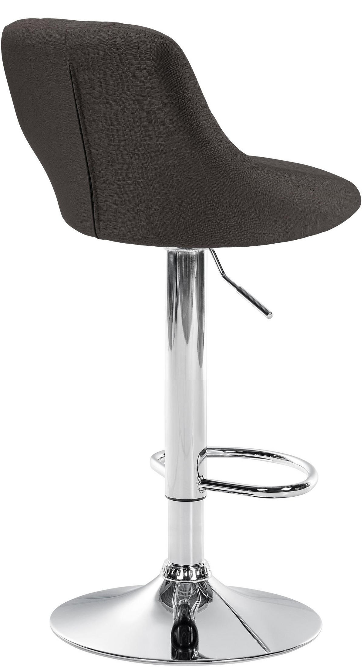 BARHOCKER Stoff dunkelgrau - Chromfarben/Dunkelgrau, Textil/Metall (46/83/49cm) - CLP