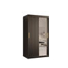 SCHWEBETÜRENSCHRANK 200/100/62 2-türig - Goldfarben/Schwarz, Holz/Kunststoff (100/200/62cm) - Abiks Möbel