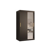 SCHWEBETÜRENSCHRANK 200/100/62 2-türig - Goldfarben/Schwarz, Holz/Kunststoff (100/200/62cm) - Abiks Möbel