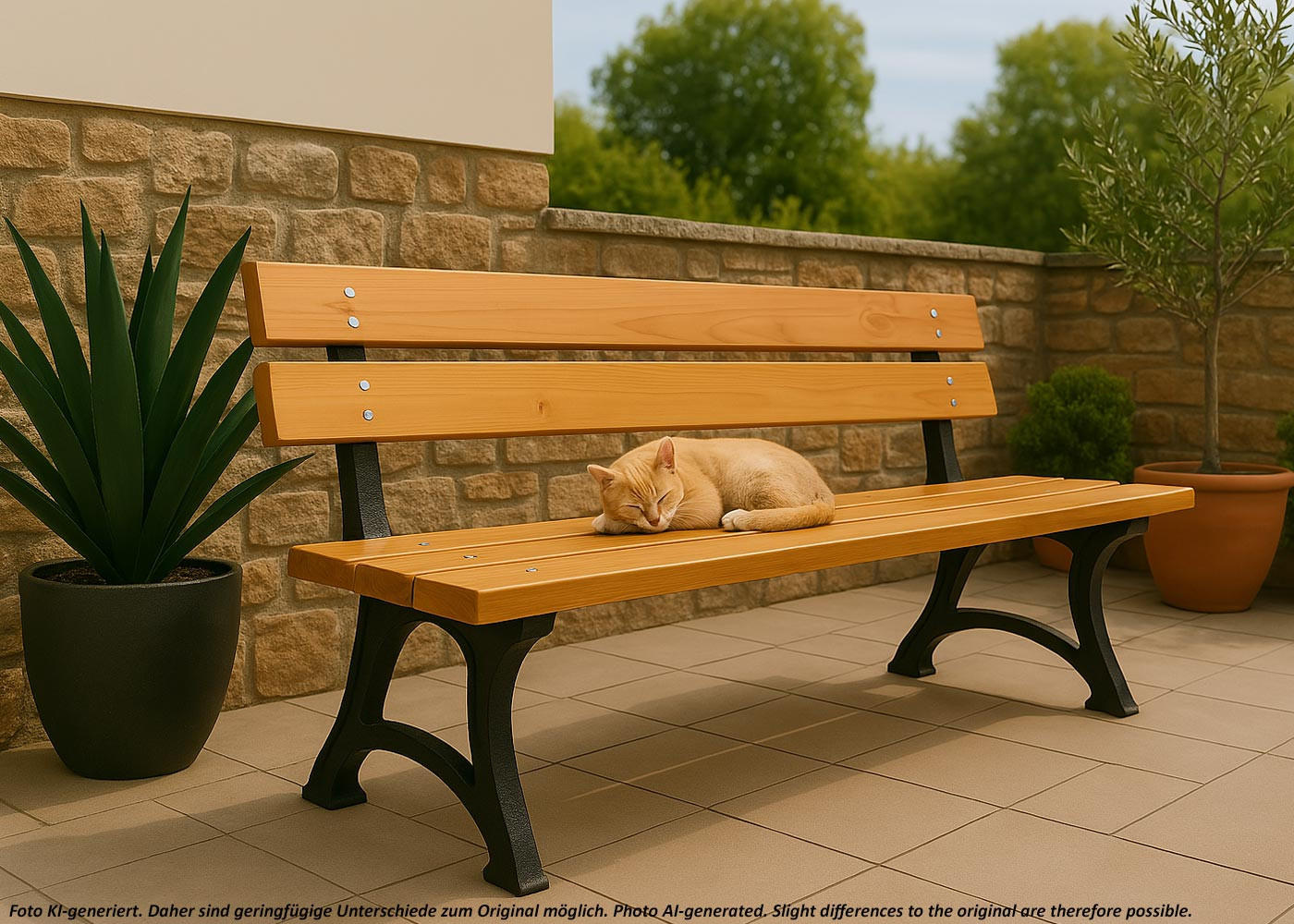 GARTENBANK Teak Dekor - Teakfarben, Holz (170/78/62cm) - MCW