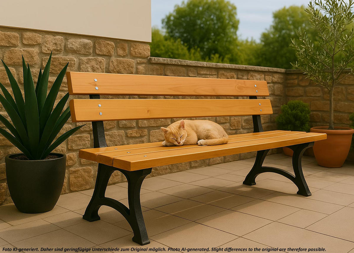 GARTENBANK Teak Dekor - Teakfarben, Holz (170/78/62cm) - MCW