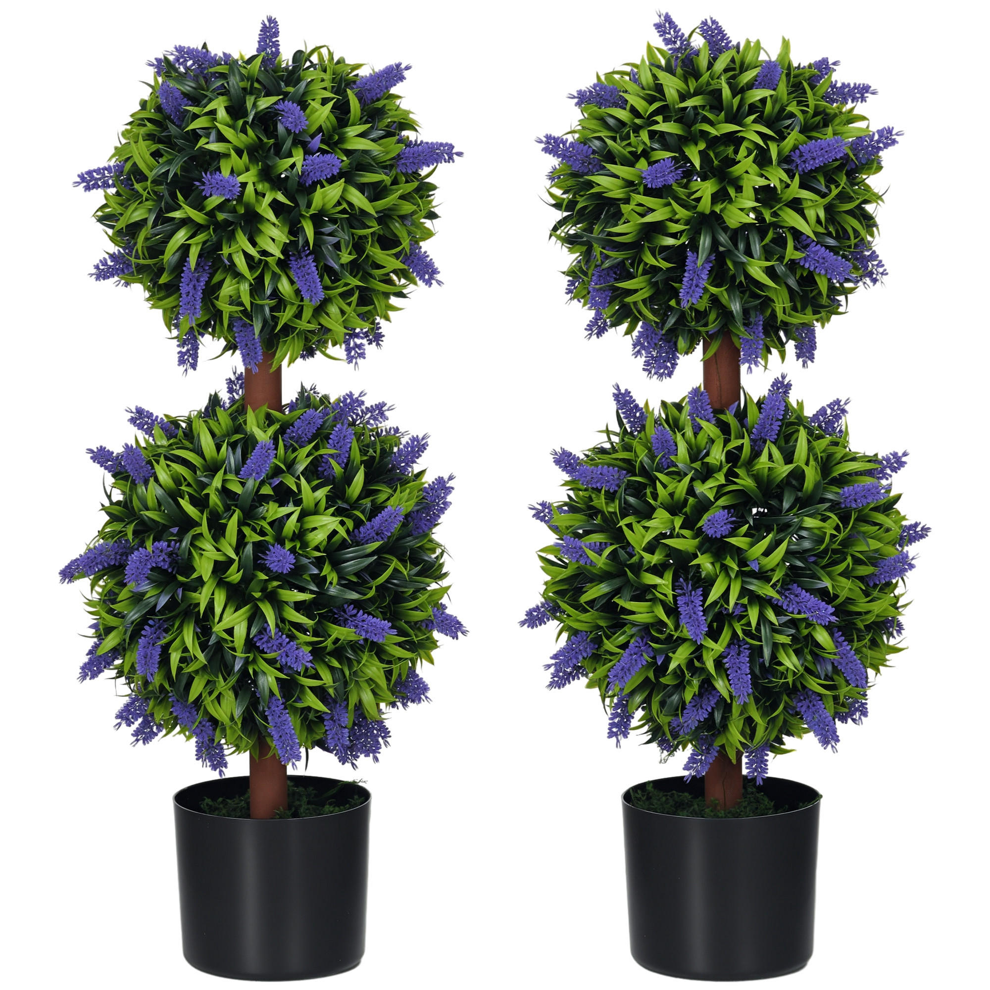 KUNSTPFLANZEN 2er-Set DE-08605 UV-beständig im Blumentopf Lavendel - Grün, Kunststoff (70cm) - ComfortXL