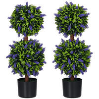 KUNSTPFLANZEN 2er-Set DE-08605 UV-beständig im Blumentopf Lavendel - Grün, Kunststoff (70cm) - ComfortXL