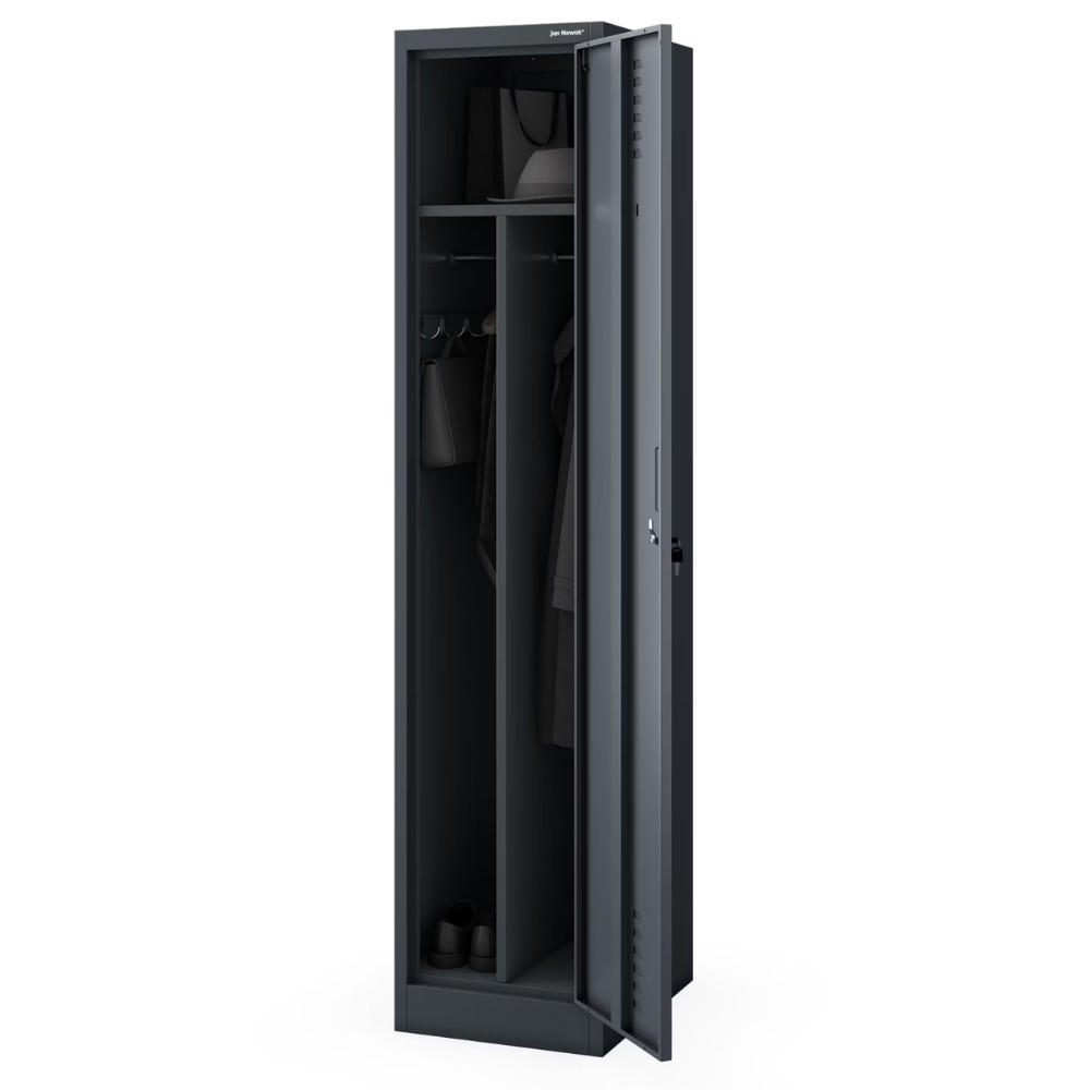 UMKLEIDESCHRANK Spind KACPER 1 Abteil 180x40x50cm Anthrazit - Anthrazit, Metall (40/180/50cm) - Jan Nowak
