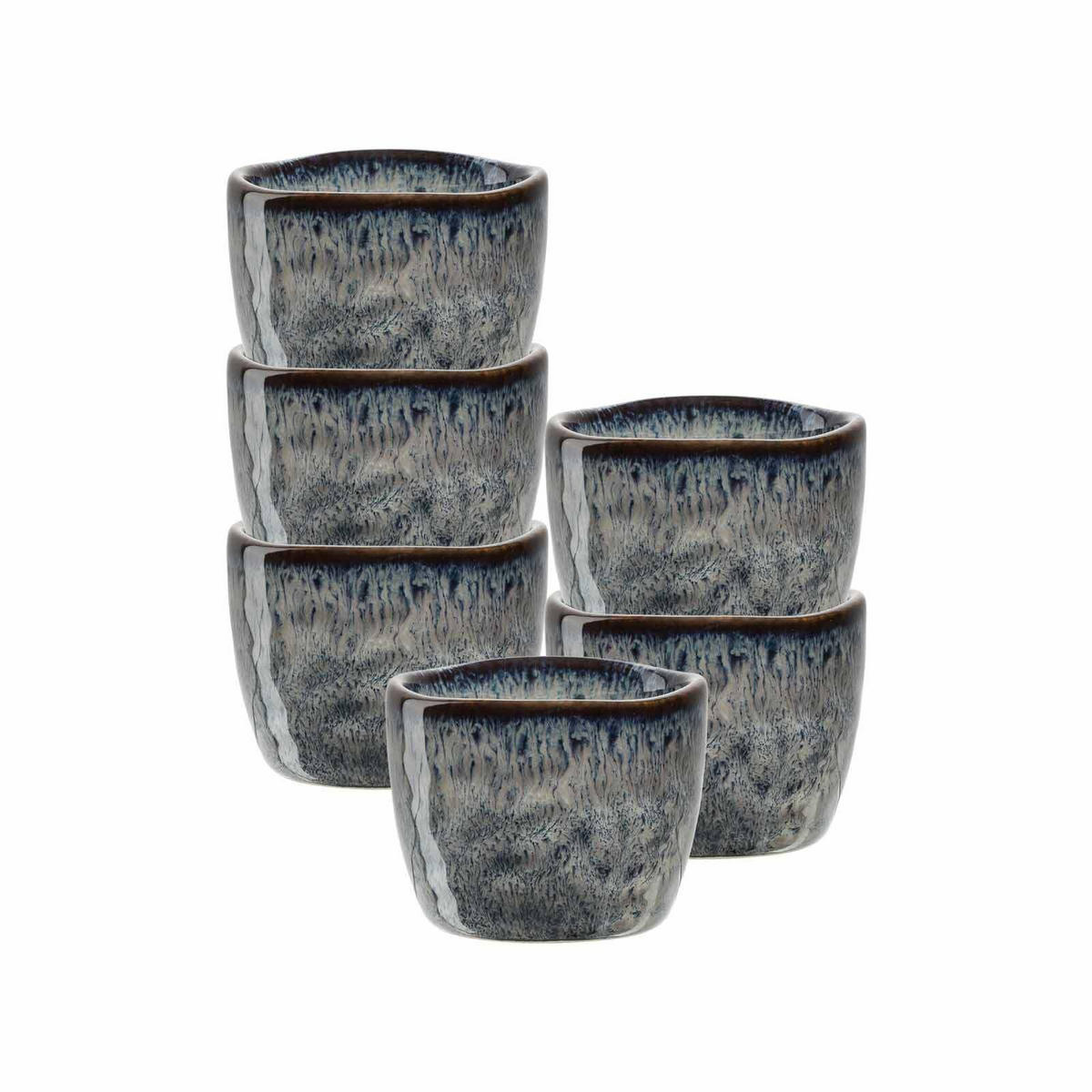 EIERBECHER Matera Anthrazit ø 5,2 cm 6er Set - Anthrazit, Keramik (5.2/4/5.2cm) - Leonardo Living