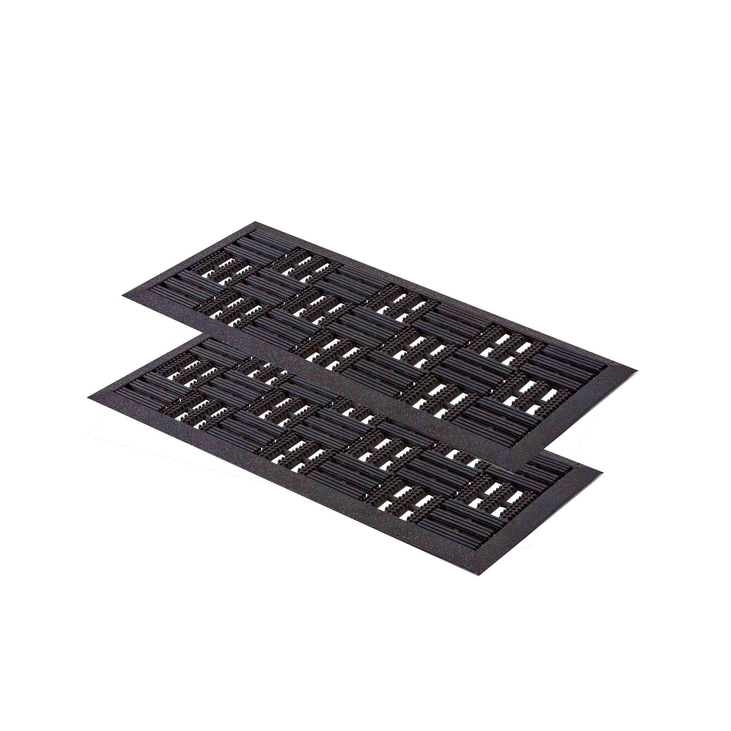 FUSSMATTE für Außen DYNAMIC 2ER SET - Schwarz, Textil (25/60cm) - Astra