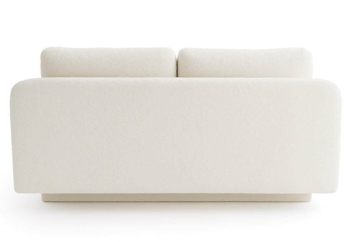 SITZSOFA Weiß MAJA Mit Schlaffunktion Bouclé - Weiß, Textil (209/96/96cm) - Sepro Meble