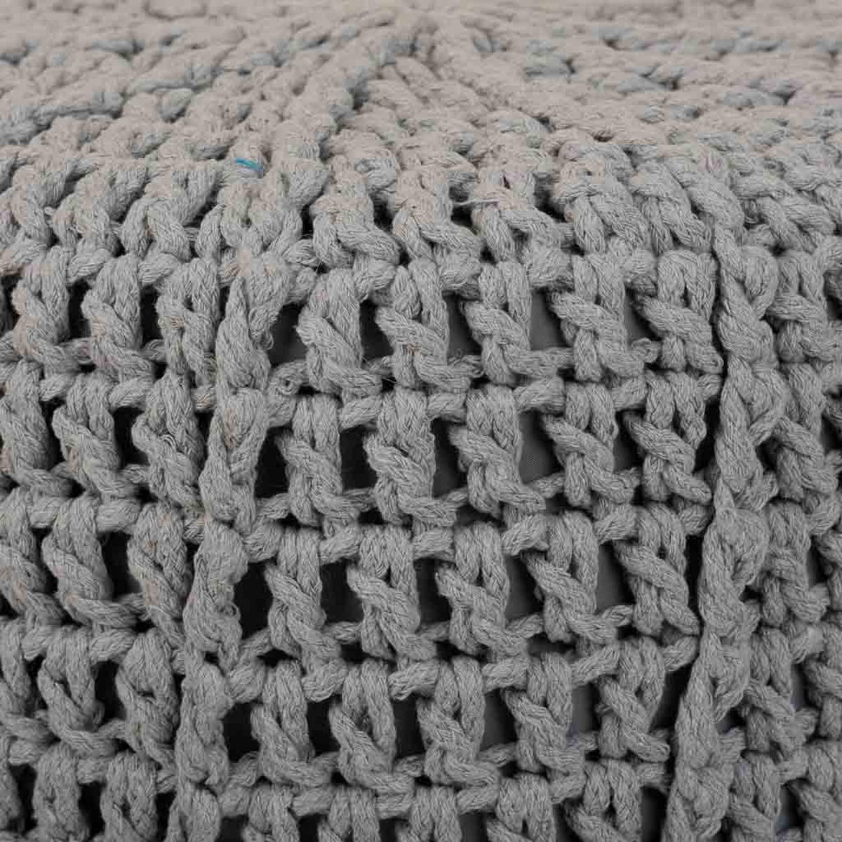 HOCKER aus Holz und Baumwolle, grau, 32x44cm - Grau, Holzwerkstoff (32/44/32cm) - Wanderlust