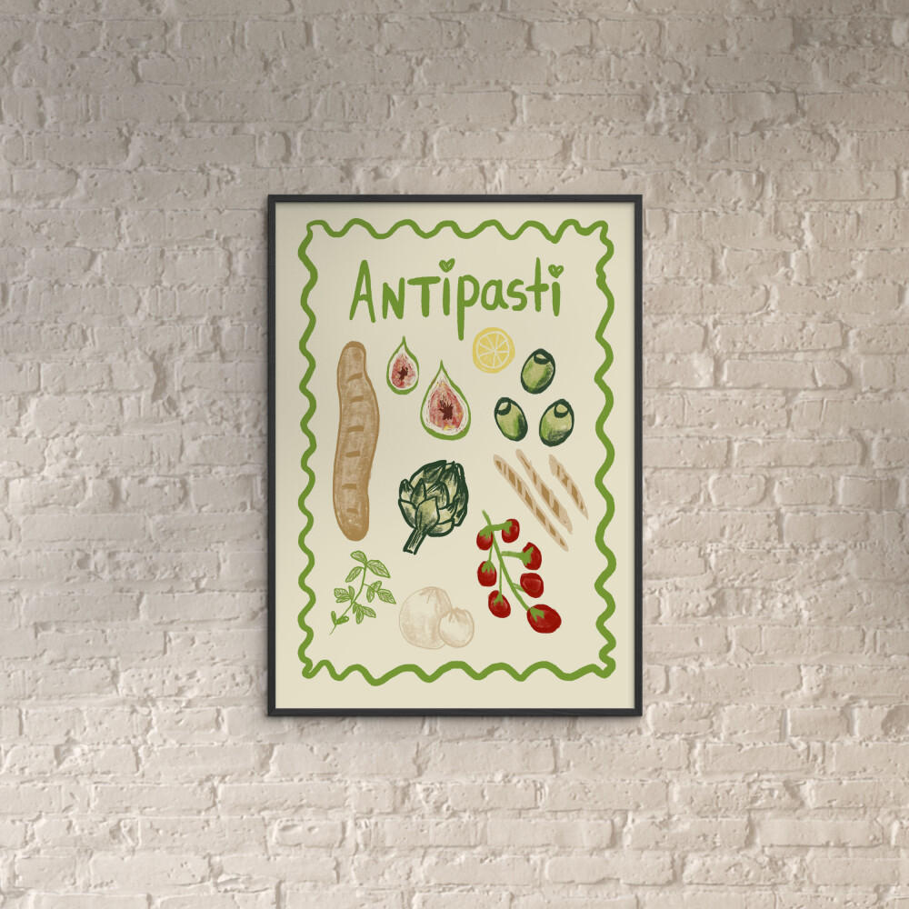 POSTER mit Rahmen Studio Dolci - Antipasti - Multicolor/Schwarz, Holz/Papier (30/40cm) - Poster&Frame