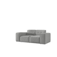 SOFA Zweisitzer PULA Stoff Antic Grau - Grau, Holz (186/73/88cm) - Kaiser Möbel