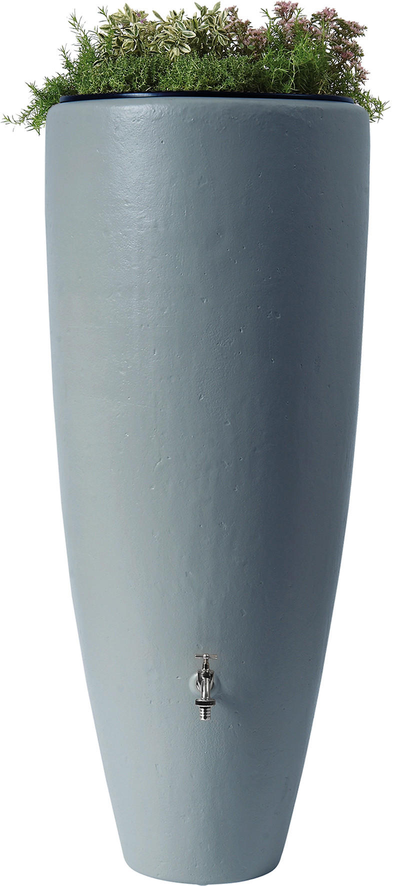2IN1 Regentonne 300 L, zinkgrau inkl. Pflanzschale - Hellgrau, Kunststoff (62/145/62cm) - GARANTIA