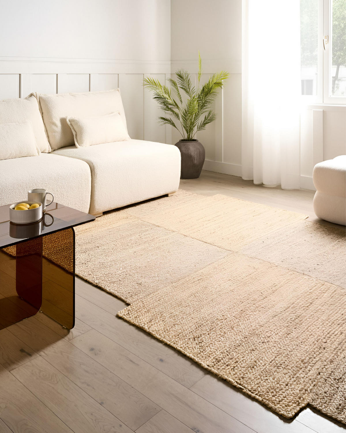 KOBEREC Béžový 200/300 cm Juta Sangli - béžová, textil (200/300cm) - Beliani