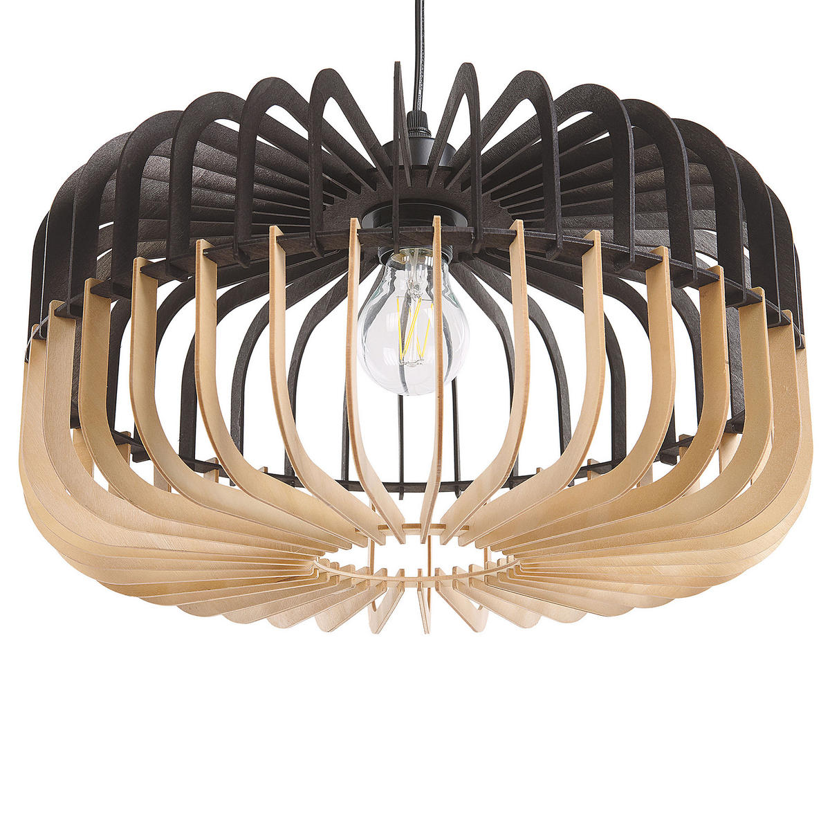 HÄNGELEUCHTE Sous 40/40/124 cm - Hellbraun, Holzwerkstoff (40/40/124cm) - Beliani