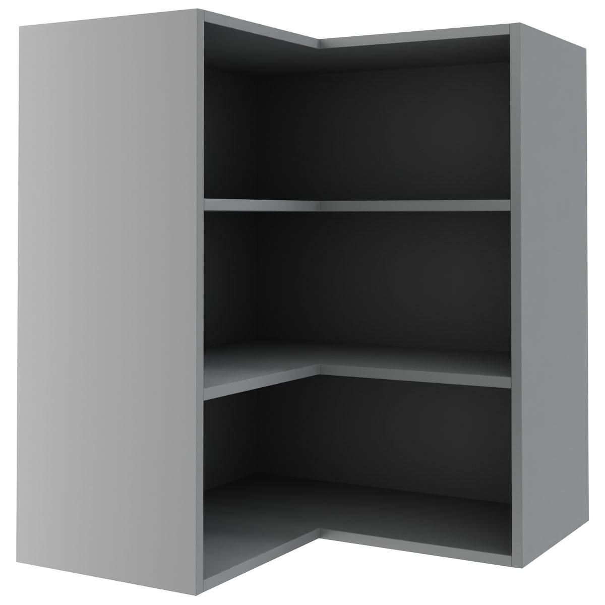 ECKHÄNGESCHRANK Essen W12/60 Schwarz Hochglanz / Grau Matt 60 / 60 / 72cm - Schwarz Hochglanz/Schwarz, Holz/Holzwerkstoff (60/72/60cm) - Feldmann-Wohnen