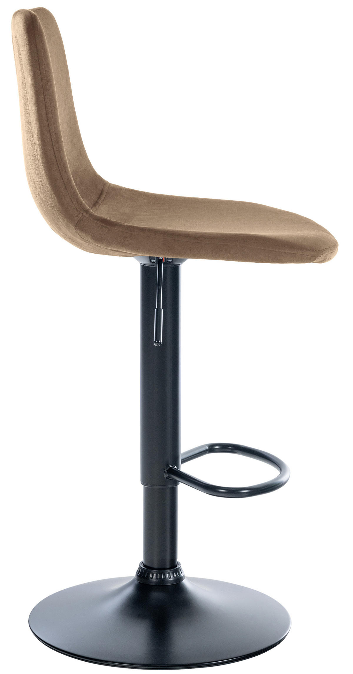 BARHOCKER Samt braun - Schwarz/Braun, Textil/Metall (44/88/43cm) - CLP