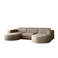 ECKSOFA Modena U-Form Elegant und Moderne Stoff Salvador Dunkelbeige - Cappuccino, Holz/Textil (299/165cm) - Kaiser Möbel