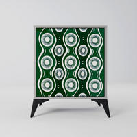 SIDEBOARD GREEN EYES, Grau, 57,5x42x70,5 cm, Schwarze Metall-Sternfüße - Multicolor/Schwarz, Holzwerkstoff/Metall (57.5/70.5/42cm) - SpaceRebels