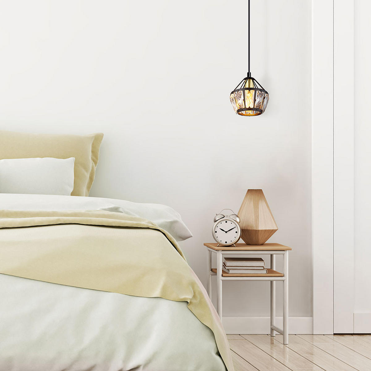 LED HÄNGELEUCHTE Metall Schwarz Kristalloptik - Schwarz, Glas (12.5/12.5/150cm) - Globo Lighting