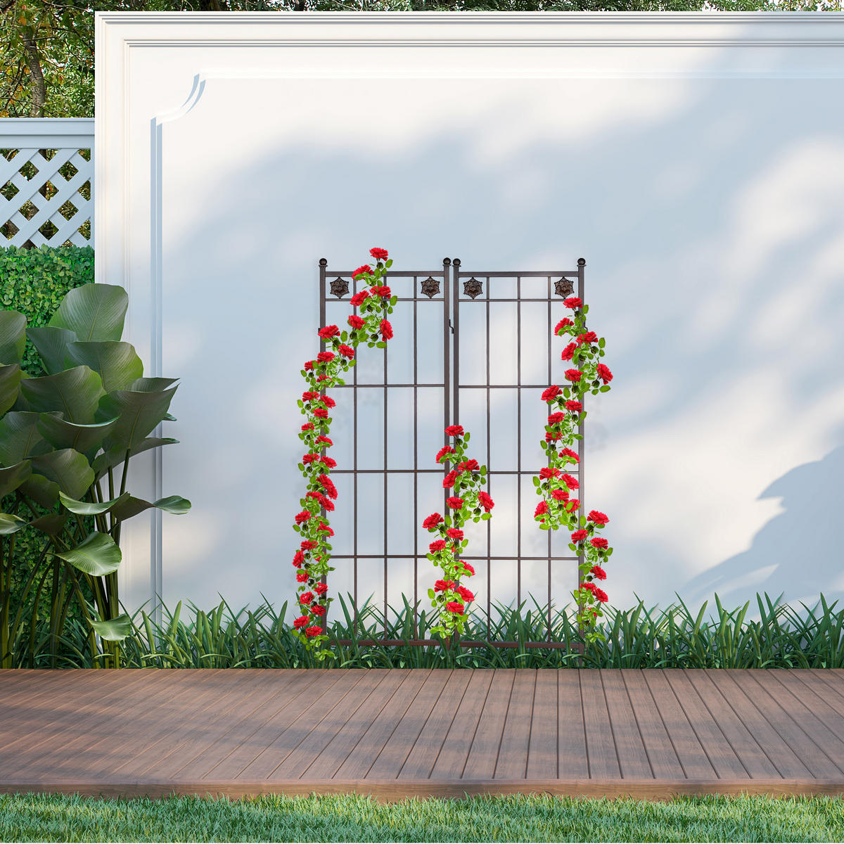 2XRANKGITTER - Dunkelbraun, Metall (51/182/3cm) - Relaxdays