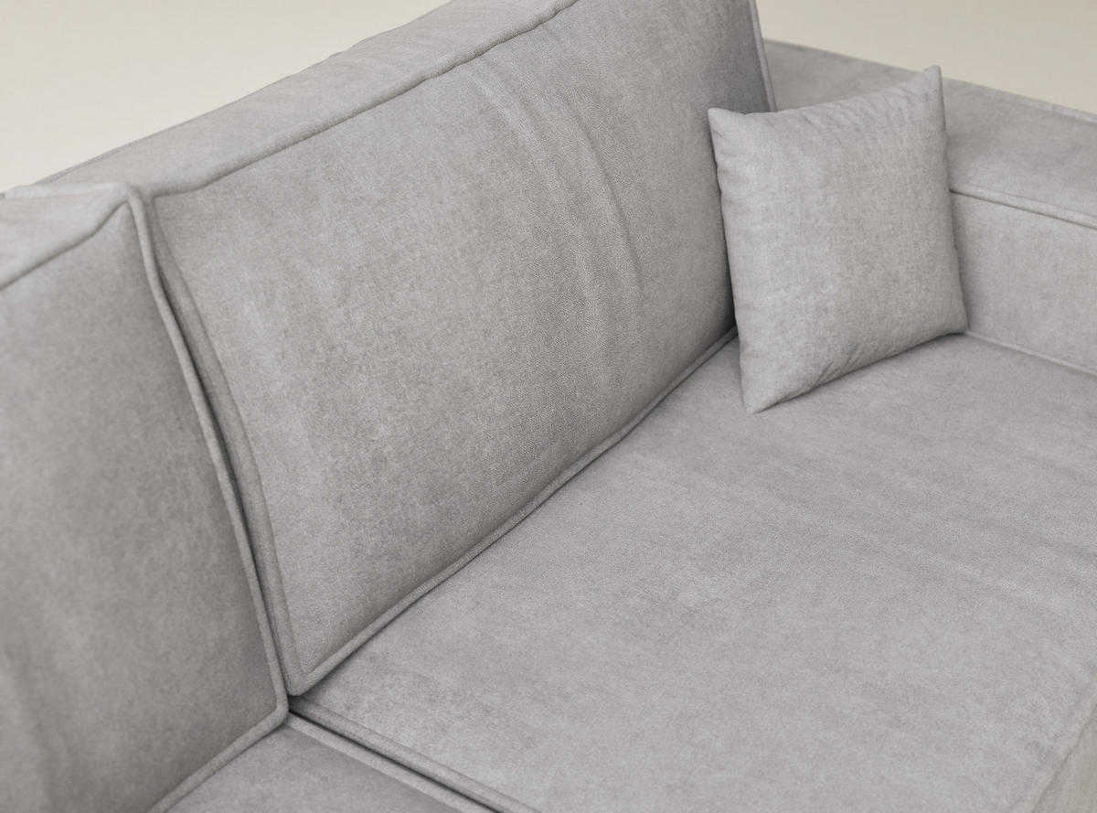 ECKSOFA MIT SCHLAFFUNKTION Tonga Beige grau Webstoff - Greige/Schwarz, Holz/Holzwerkstoff (105/253cm) - Maison de Reve