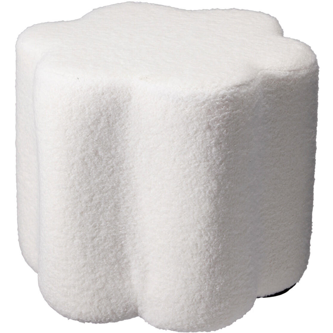 POUF Blume Bouclé Yore 34/34/29 cm - Weiß, Textil (34/29/34cm) - Home Styling Collection