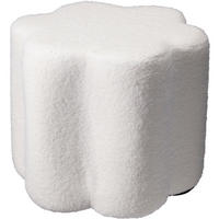 POUF Blume Bouclé Yore 34/34/29 cm - Weiß, Textil (34/29/34cm) - Home Styling Collection