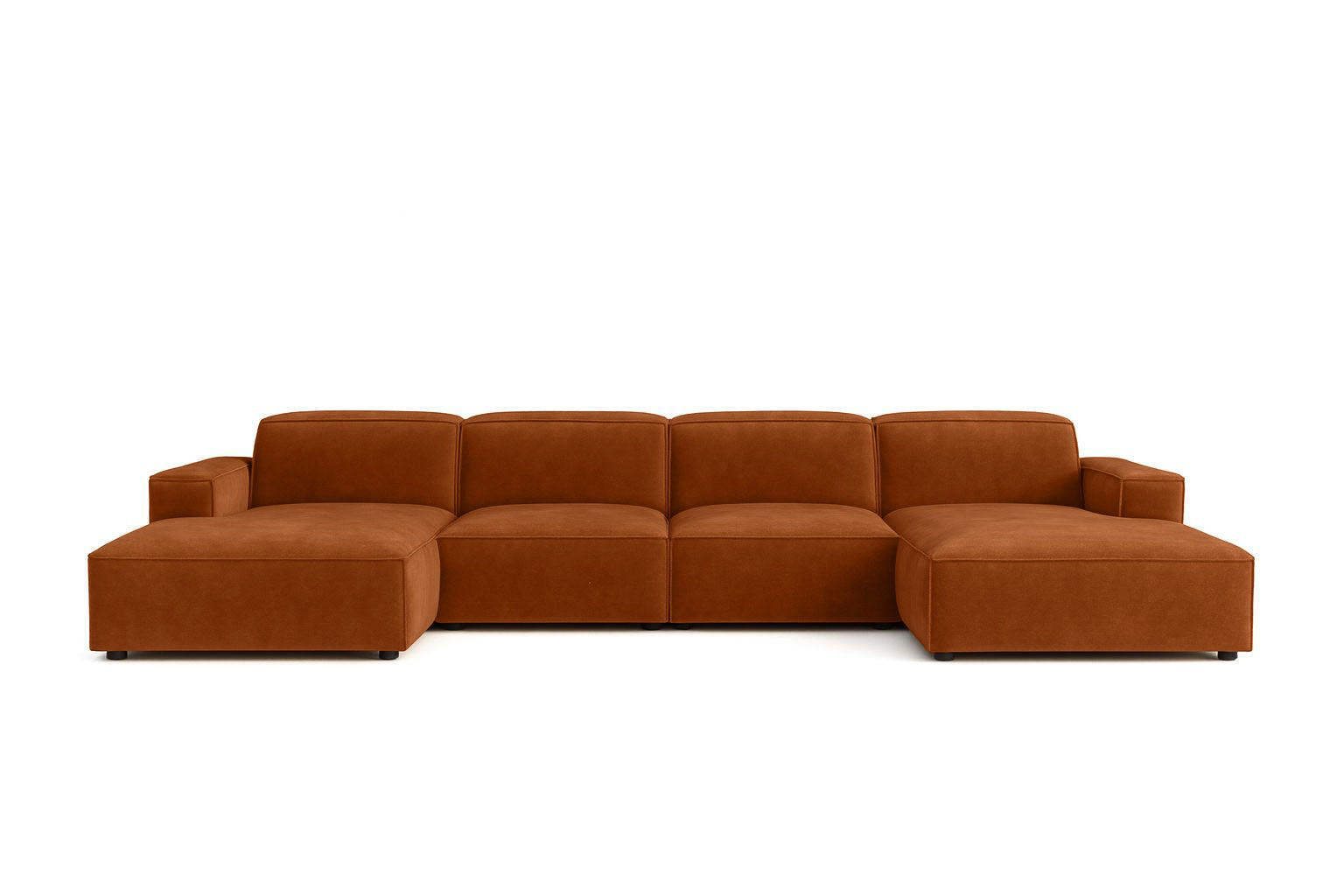 ECKSOFA Cursal U-Form, Stoff Salvador, Braun - Braun, Holz (364/166cm) - Kaiser Möbel
