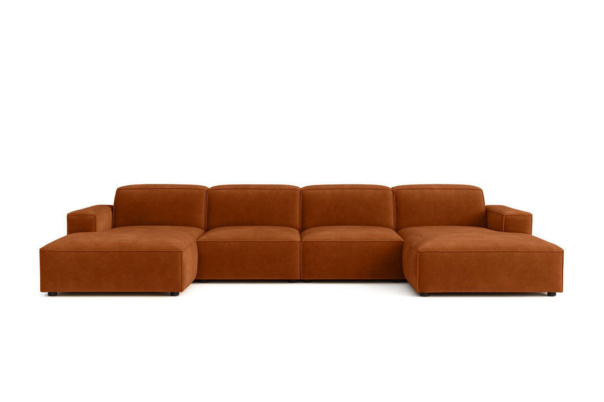 ECKSOFA Cursal U-Form, Stoff Salvador, Braun - Braun, Holz (364/166cm) - Kaiser Möbel