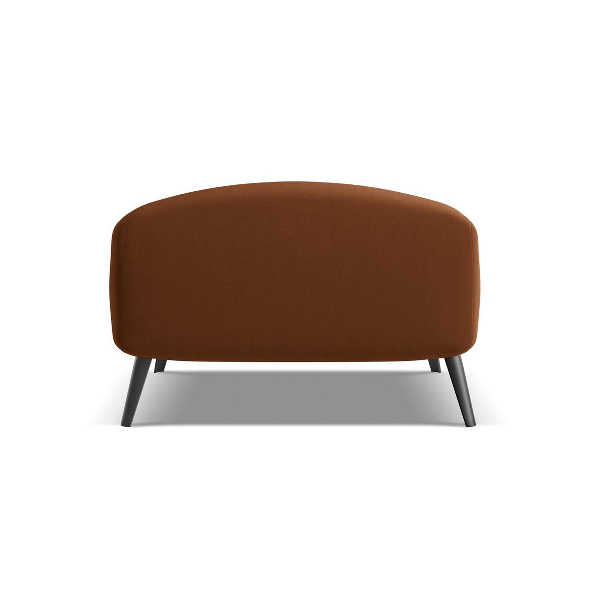 POUF Samt Stoff Orange - Terracotta/Schwarz, Textil/Metall (65/44/65cm) - LaMiaSofa