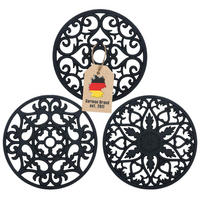 UNTERSETZER-SET Antihaft (3-tlg.) - Schwarz, Kunststoff (19.5/19.5cm) - Intirilife