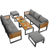 GARTEN-SOFA 10-Sitzer Grau - Grau, Metall - ComfortXL