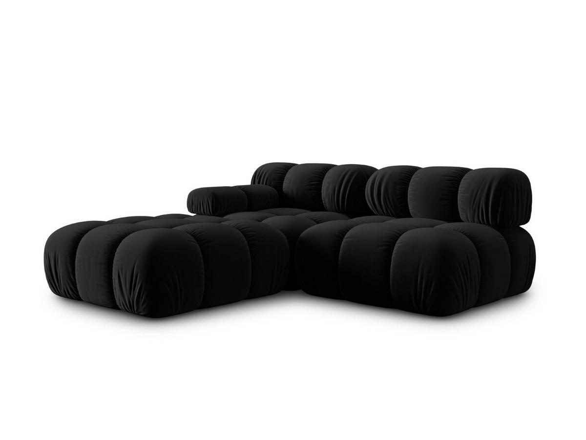 MODULARES-SOFA rechts Bellis aus Samt schwarz 4 Sitzplätze - Schwarz, Textil (94/63/282cm) - Micadoni