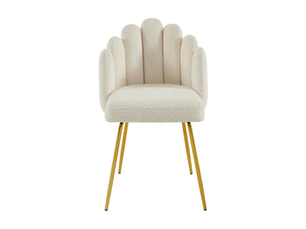 STUHL 2er-Set - Bouclé-Stoff & goldfarbenes Metall - Cremefarben - ALTINAM - Creme, Textil (57/85/55cm) - Pascal Morabito