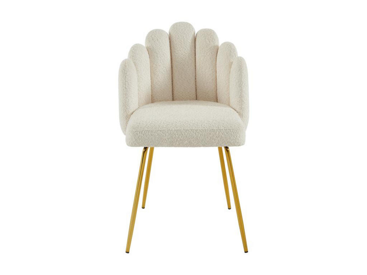 STUHL 2er-Set - Bouclé-Stoff & goldfarbenes Metall - Cremefarben - ALTINAM - Creme, Textil (57/85/55cm) - Pascal Morabito