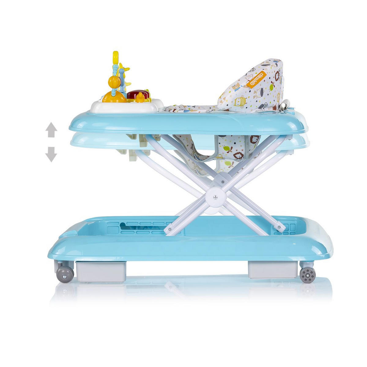 LAUFLERNHILFE Baby Steps Musik blau Spielpanel Räder Stopper klappbar Licht - Blau, Kunststoff (59/54/70cm) - Chipolino