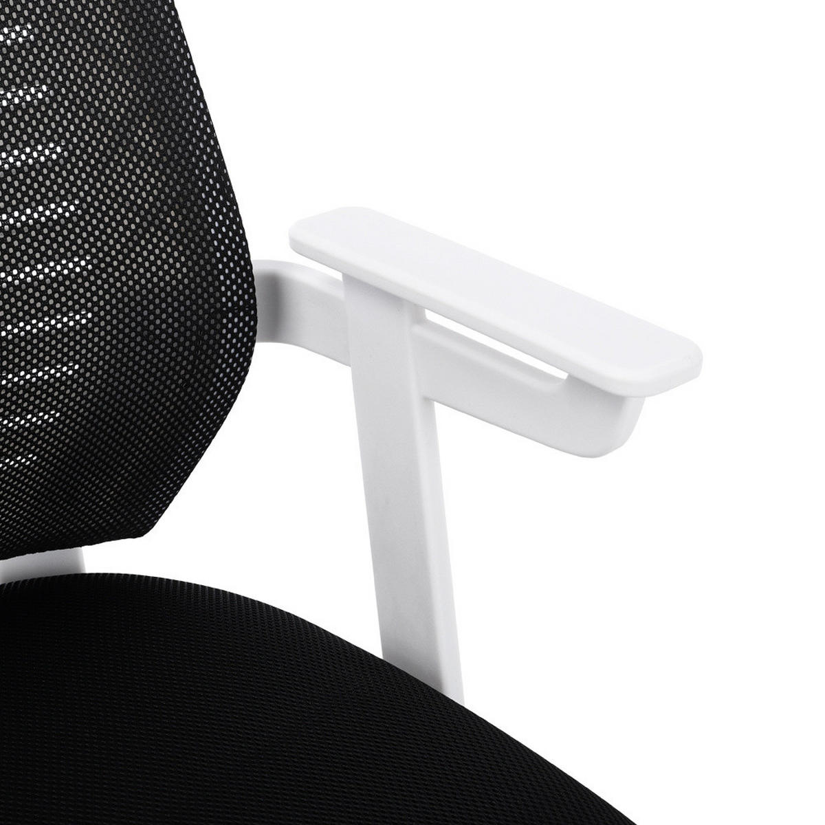 BÜROSTUHL 58/55/93 cm Ergonomisch Metall Schwarz - Schwarz/Weiß, Kunststoff/Textil (58/93/55cm) - Livingandhome