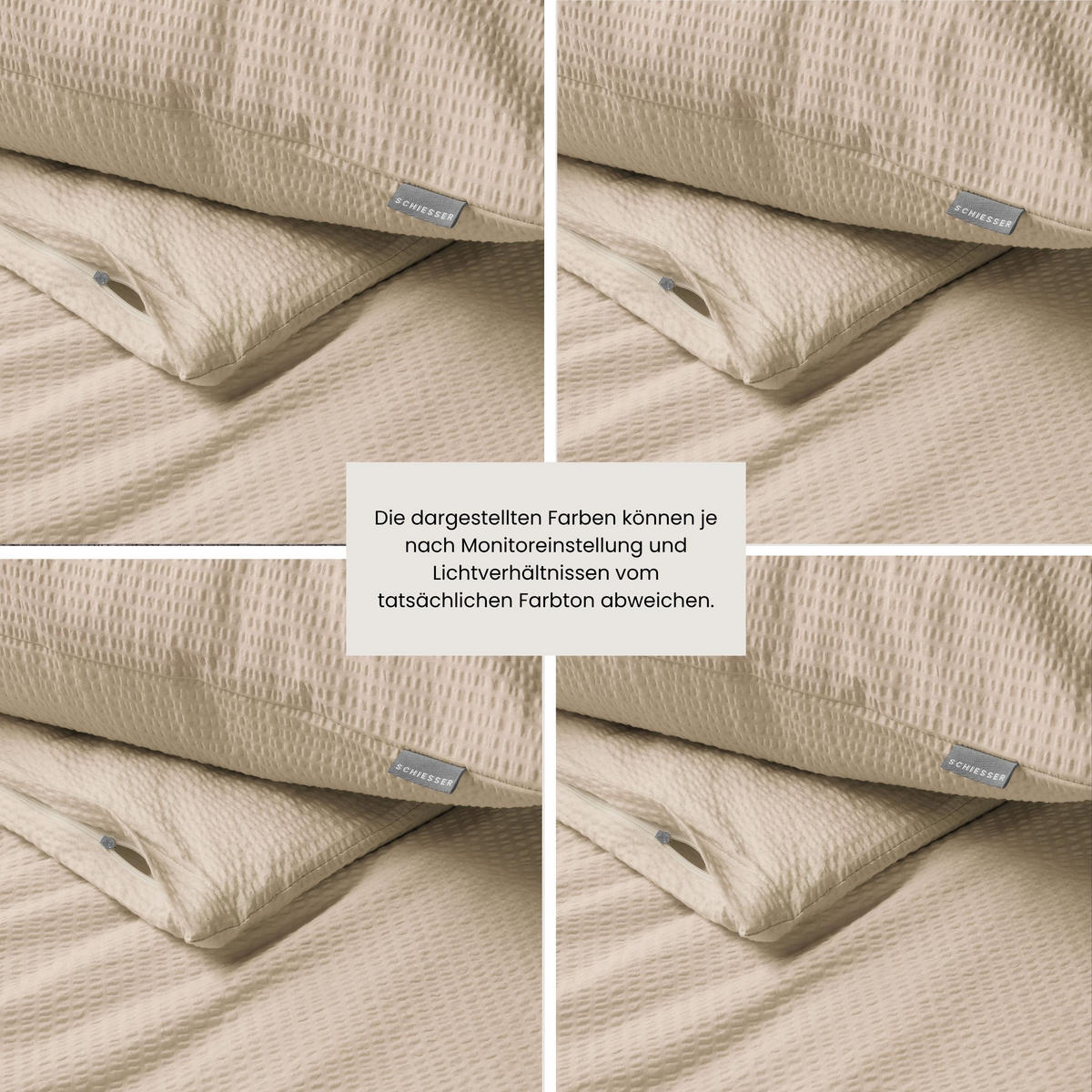 BETTWÄSCHESET Laura - Baumwoll Seersucker - 2-teilig - 135x200 cm - Helltaupe - Taupe, Textil (135/200cm) - SCHIESSER