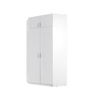 KLEIDERSCHRANK SOLENA 06 - 117×197×117 cm 2 Türen mit Kleiderstange Weiß - Weiß, Holz/Holzwerkstoff (117/197/117cm) - Milaros Markt