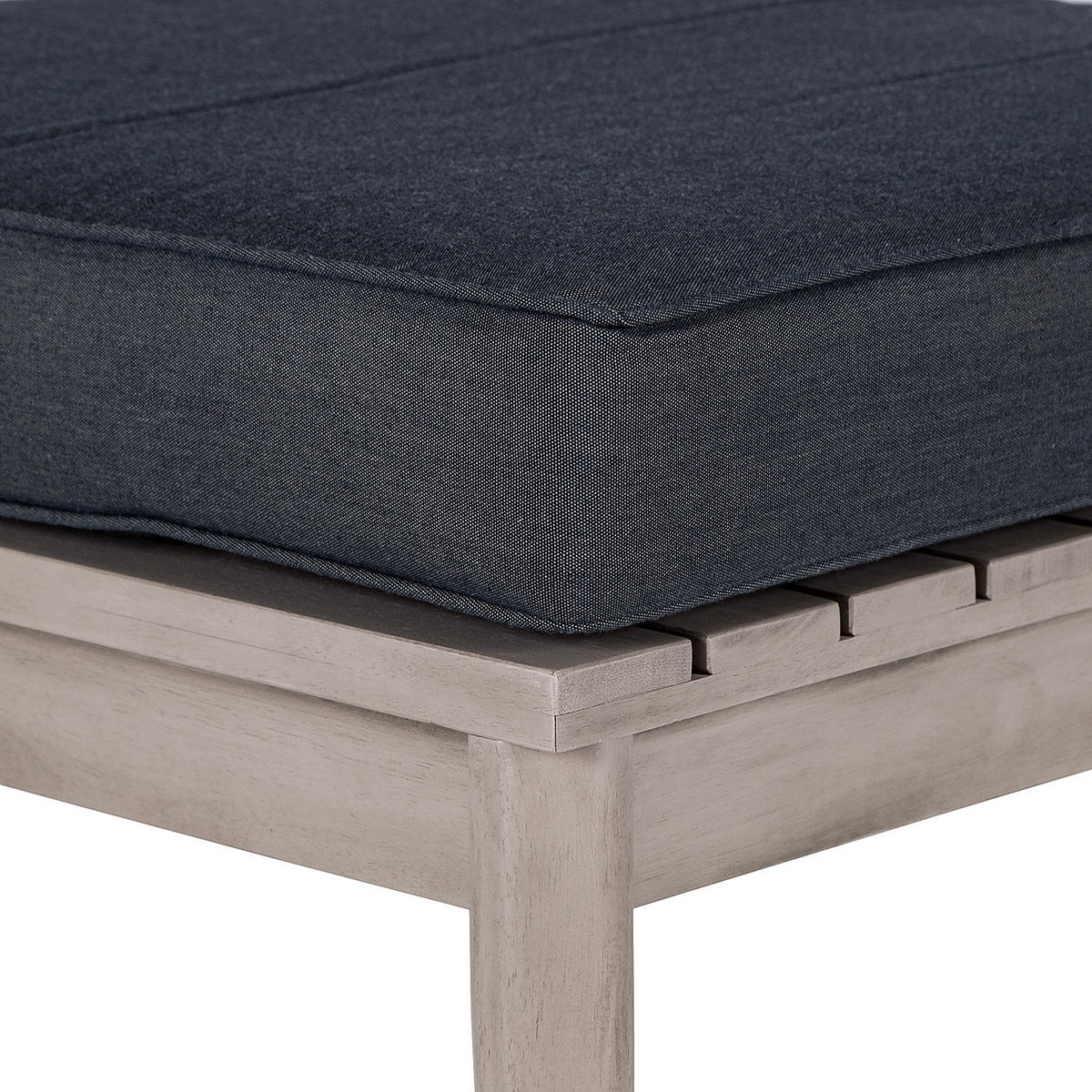 LOUNGEHOCKER - Webstoff / Akazie massiv - Anthrazit / Grau - Anthrazit/Braun, Holz/Textil (62/62cm) - home24