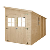HOLZ-GARTHENHAUS (ohne Seitenwand) - H244x211x416 cm/8 m2 - M340 - Beige, Holz (216/243/395cm) - Timbela