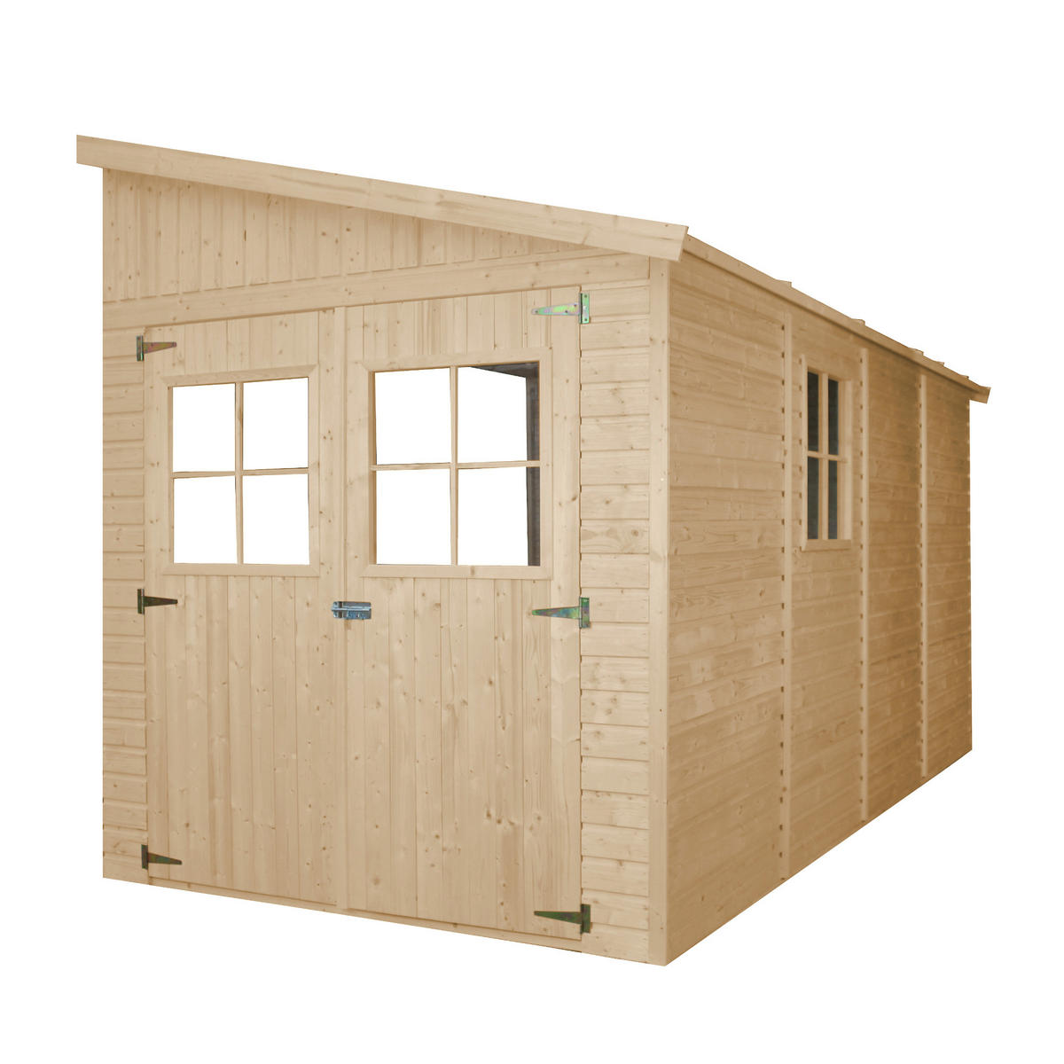 HOLZ-GARTHENHAUS (ohne Seitenwand) - H244x211x416 cm/8 m2 - M340 - Beige, Holz (216/243/395cm) - Timbela