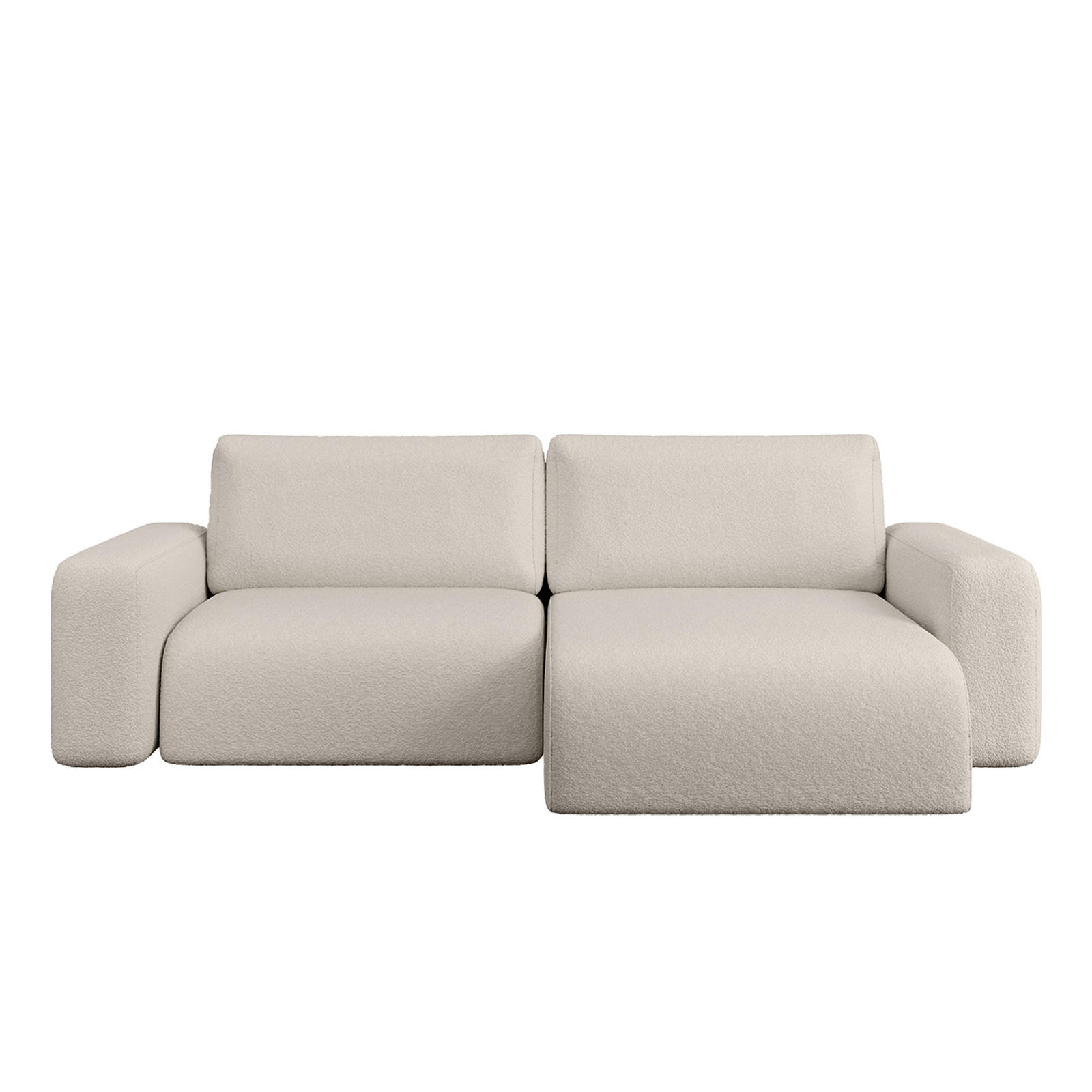 ECKSOFA TALW L MINI mit Schlaffunktion, Weiß - Weiß, Textil (257/148cm) - Fedve