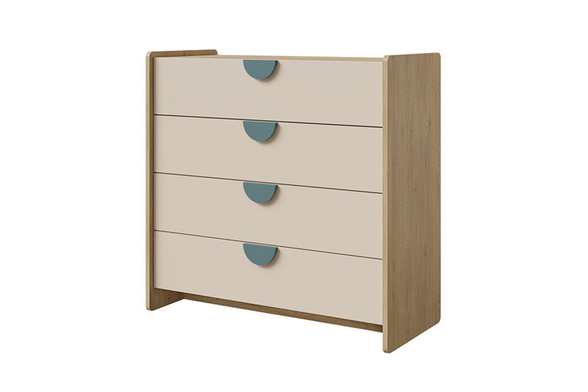 KINDERKOMMODE LEXO 10 93/91/40 cm in Eiche Cremona/Macadamia/Meeresblau - Blau/Eichefarben, Holzwerkstoff (93/91/40cm) - Deine Möbel 24
